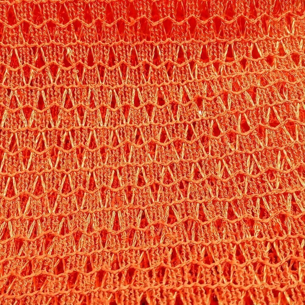 Ruby Rd. Tangerine Orange Open Mesh Weave Cardigan - Picture 7 of 7
